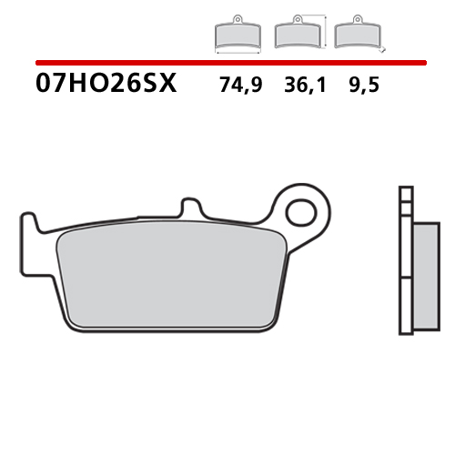 Brake pads Brembo Kawasaki KX 500 (96-04) rear race 07HO26SX