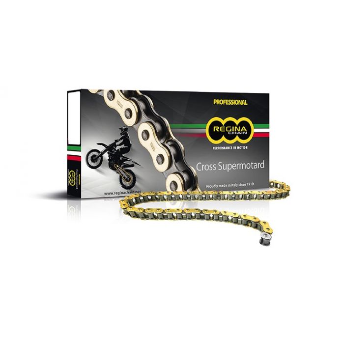 Drive chain Regina chain pitch 428 cross professional without O-RING 140 links -gold 126RX3.140