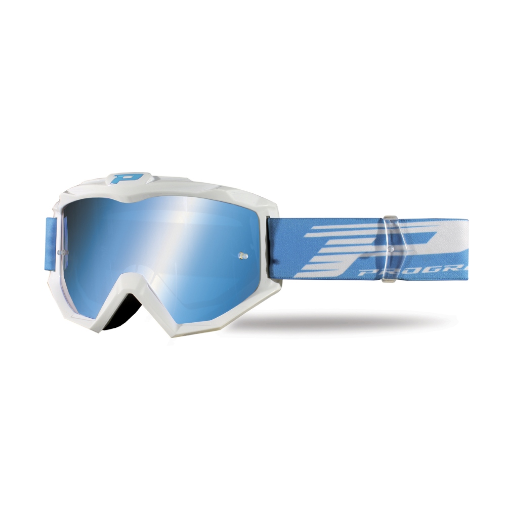 Goggles Pro Grip Atzaki - White mirrored lens blue 3201-101-FL