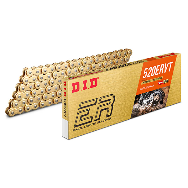 Drive chain DID pitch 520 cross-enduro professional with X-RING 120 links -gold 520ERVT.120