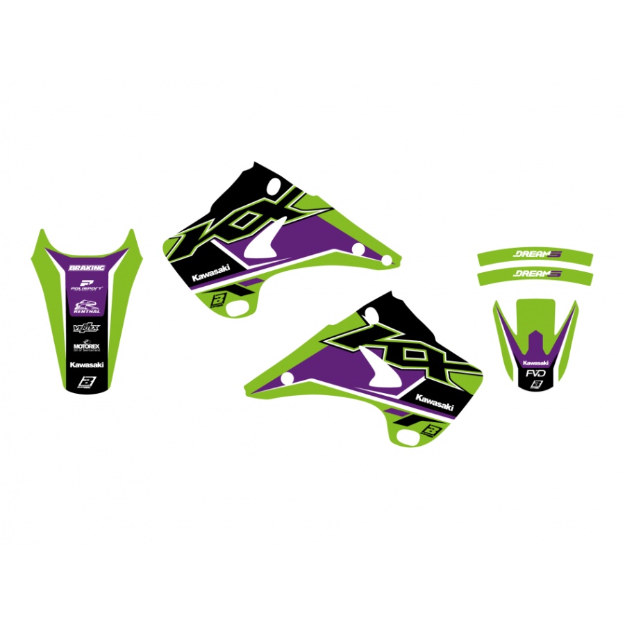 Graphics kit Kawasaki KX 250 (03-08) Dream 5 BL-2408AB