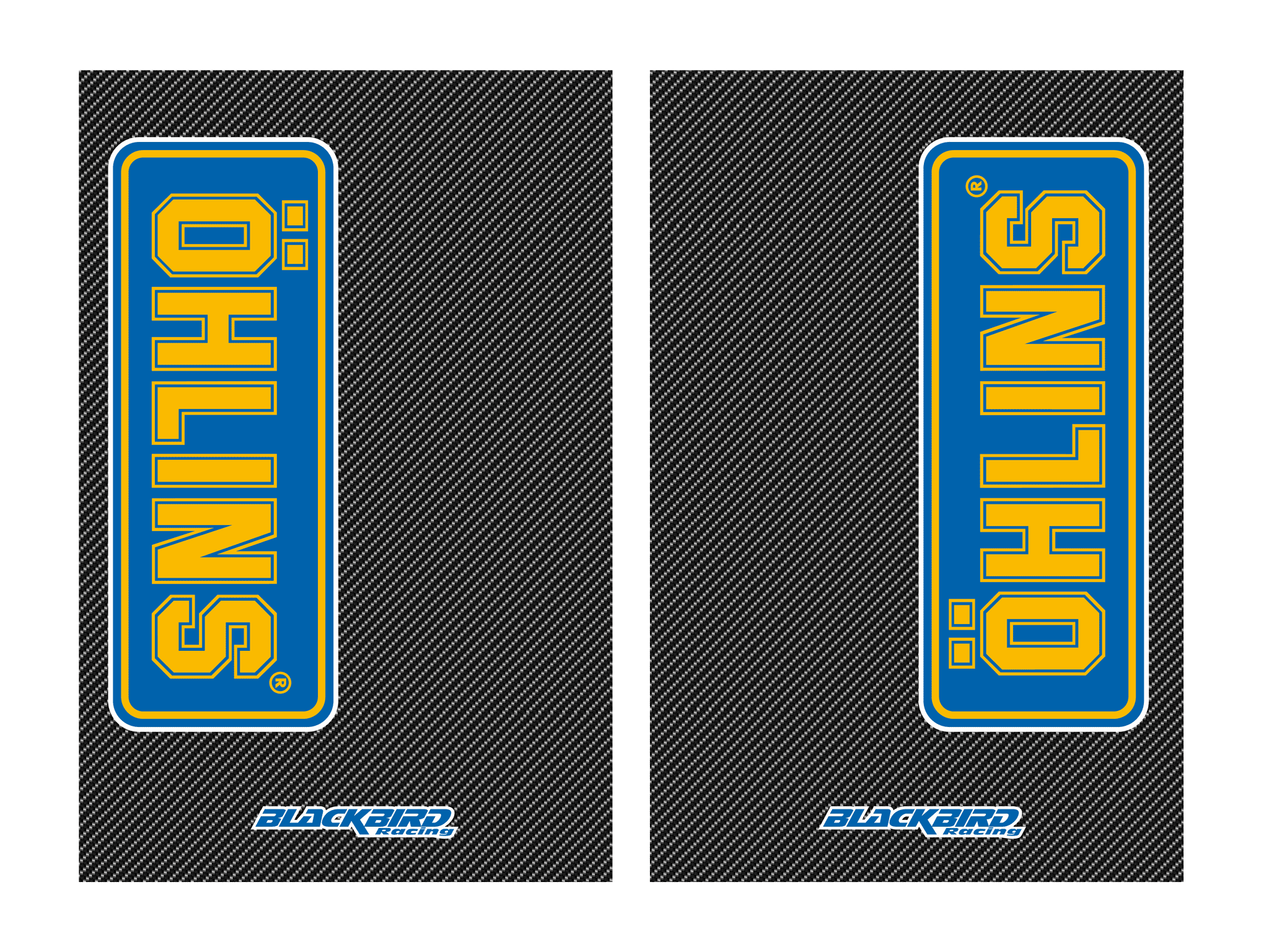 Kit sticker for Öhlins fork guard with carbon background Kit sticker for Öhlins fork guard with carbon background