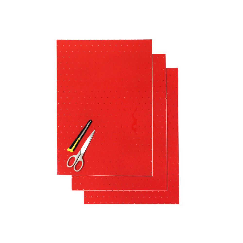 Crystall adhesive sheets red with holes BL-5052/60