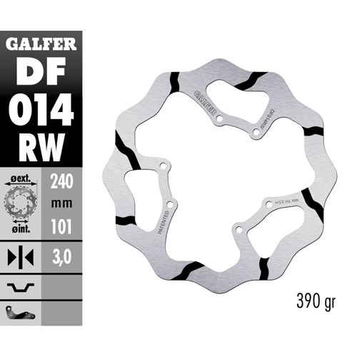 Brake disc Galfer Race Honda CRF 450 R (02-14) front DF014RW