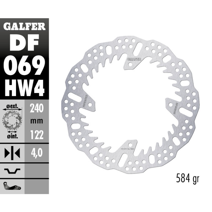 Brake disc Galfer Shark Honda CRF 450 RX (17-25) rear - 4 mm DF069HW4