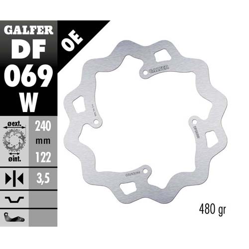 Brake disc Galfer Wave Honda CR 250 (02-07) rear DF069W