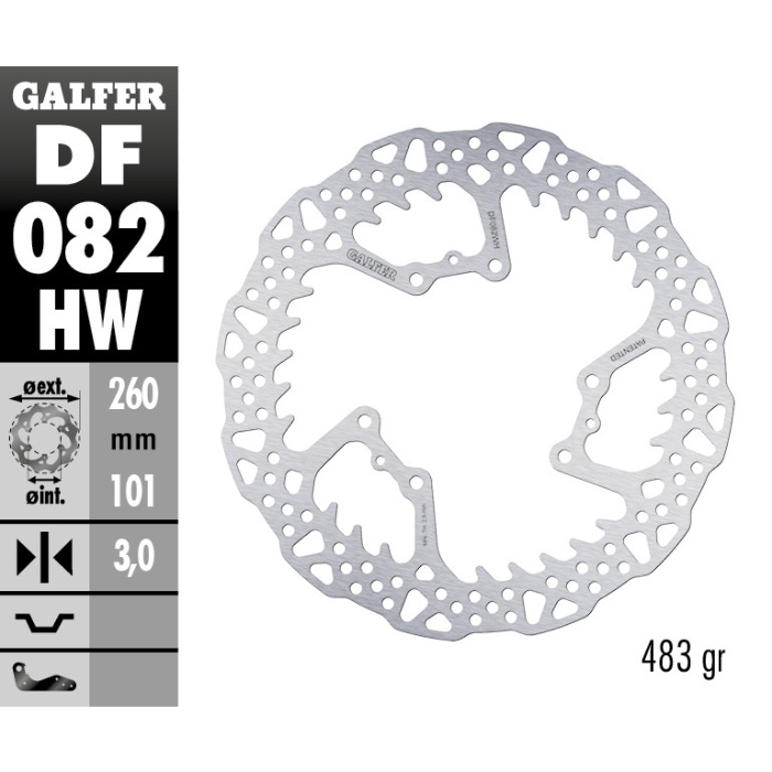 Brake disc Galfer Shark Honda CRF 250 R (15-25) front DF082HW