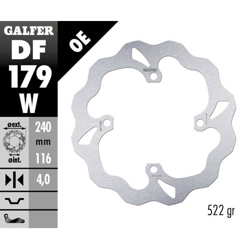 Brake disc Galfer Wave Kawasaki KX 450 F (24-26) rear DF179W