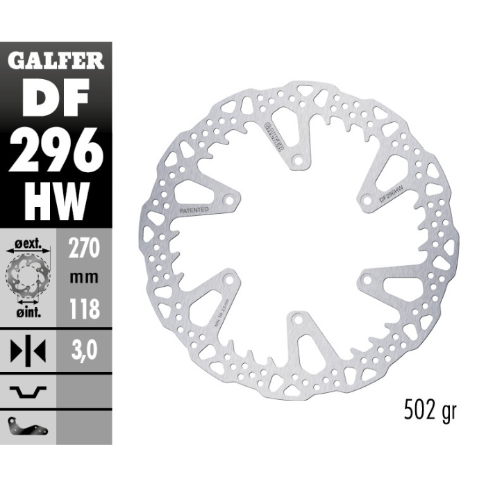 Brake disc Galfer Shark Fantic 125 XE (21-24) front DF296HW