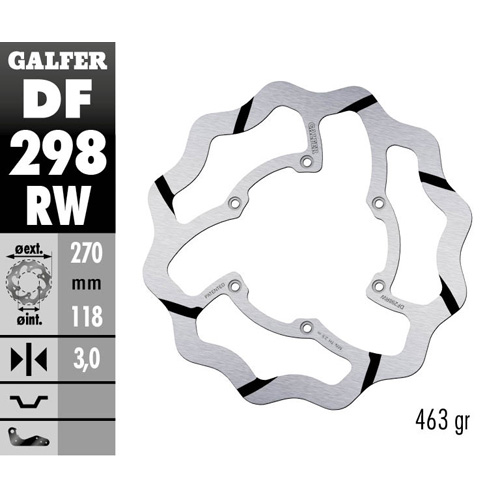 Brake disc Galfer Race Yamaha WR 250 F (05-16) front maggiorato DF298RW