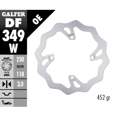 Brake disc Galfer Wave Suzuki RMZ 250 (07-18) front DF349W