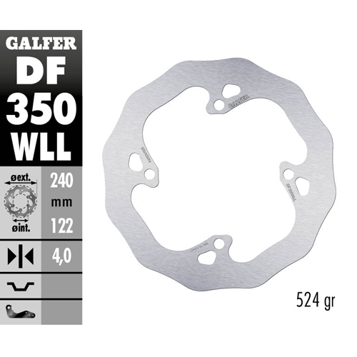 Brake disc Galfer Wave Suzuki RMZ 250 (07-25) rear solid DF350WLL