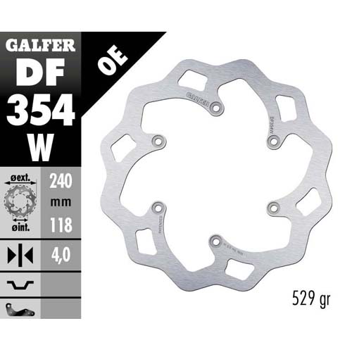 Brake disc Galfer Wave Suzuki RM 250 (06-12) rear DF354W