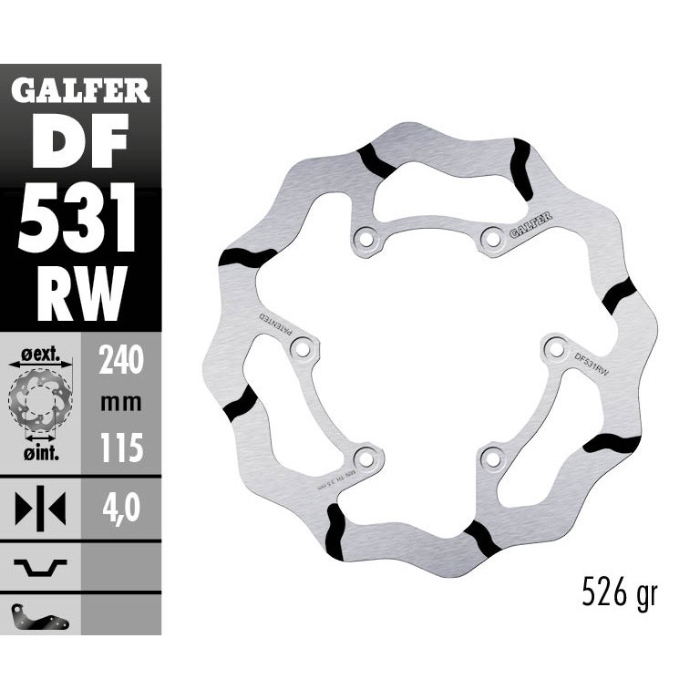 Brake disc Galfer Race Fantic 125 XX (22-25) rear DF531RW