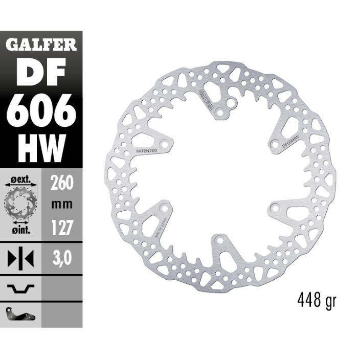 Brake disc Galfer Shark Husaberg 450 FE (04-14) front DF606HW