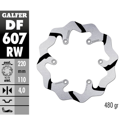 Brake disc Galfer Race KTM 250 SX (93-25) rear DF607RW