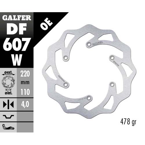 Brake disc Galfer Wave KTM 125 XC-W (17-19) rear DF607W