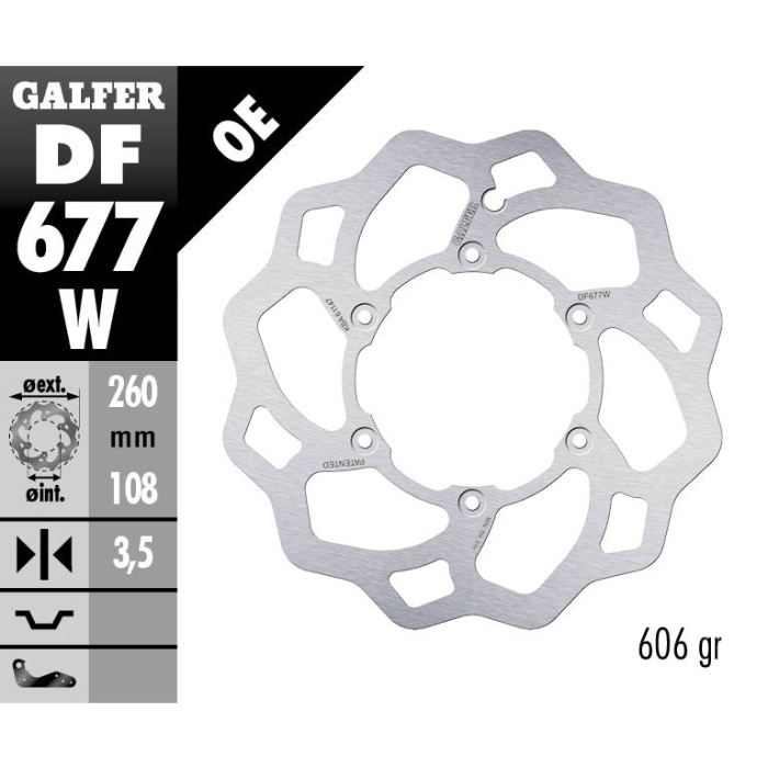Brake disc Galfer Wave Rieju 250 MR (21-25) front DF677W