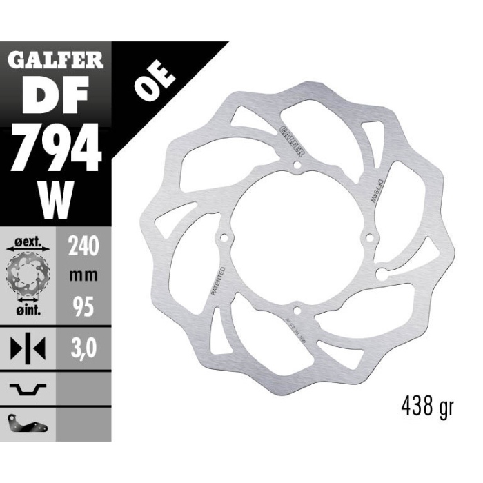 Brake disc Galfer Wave Gasgas 85 MC (21-25) front DF794W