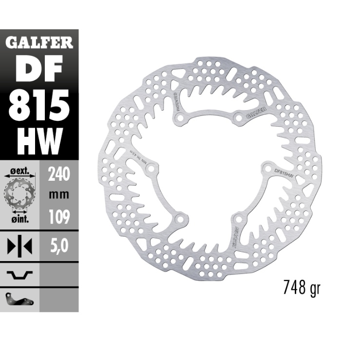 Brake disc Galfer Shark Beta RR 498 (13-14) rear - 5 mm DF815HW
