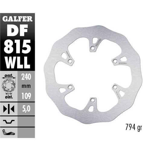 Brake disc Galfer Wave Beta RR 430 (15-25) rear solid DF815WLL