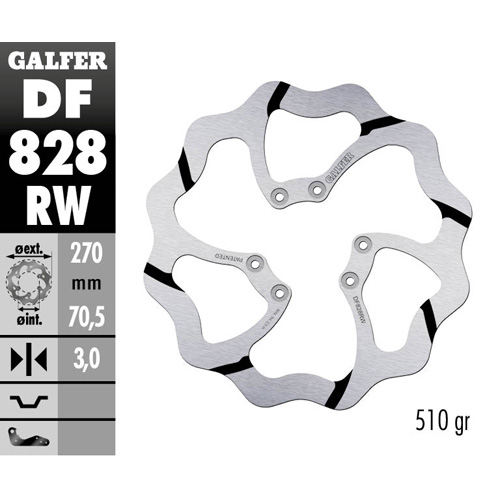 Brake disc Galfer Race TM EN/MX 125 (04-25) front DF828RW