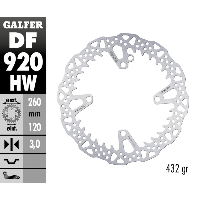 Brake disc Galfer Shark Sherco 300 SEF-R (14-25) front DF920HW