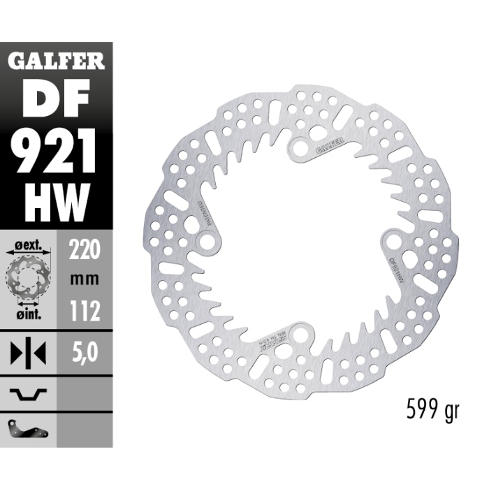 Brake disc Galfer Shark Sherco 250 SE-R (14-25) rear - 5 mm DF921HW