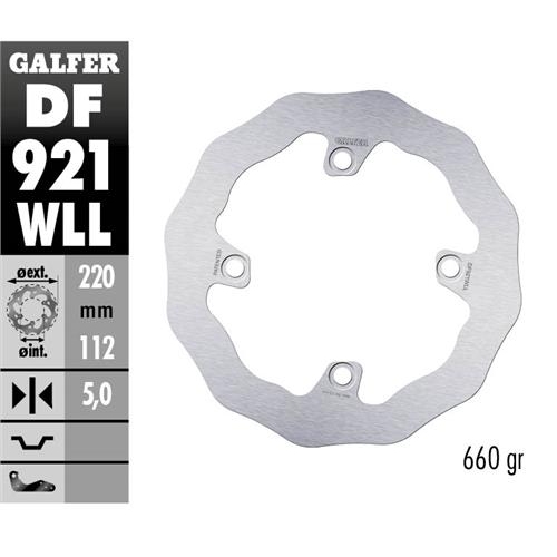 Brake disc Galfer Wave Sherco 250 SE-R (14-25) rear solid DF921WLL