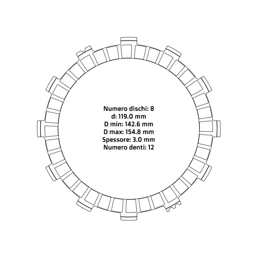 Clutch plates NRTeam Beta RR 300 (13-17) - Friction set DS02.F001.8