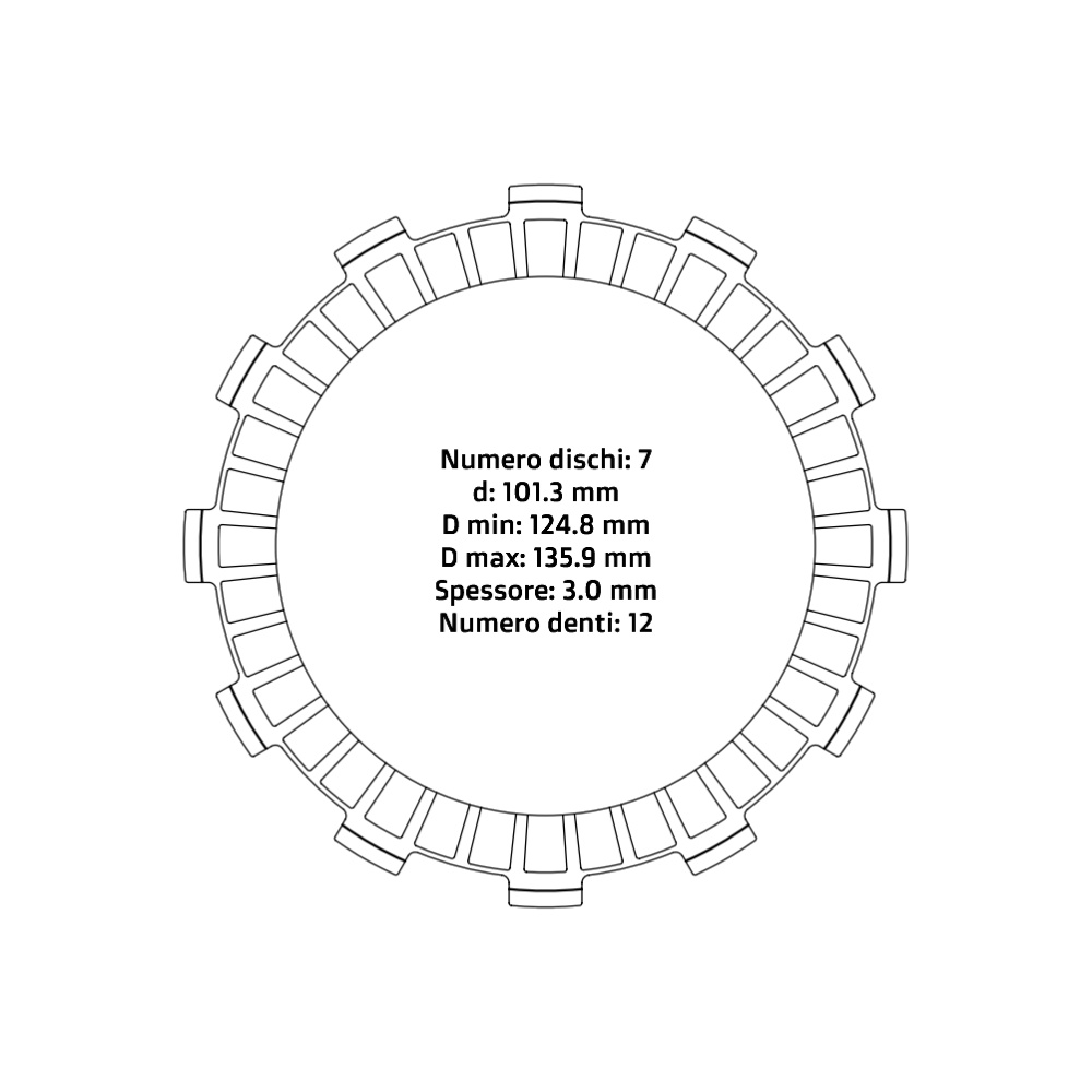 Clutch plates NRTeam Honda CR 125 (87-99) - Friction set DS02.F003.7