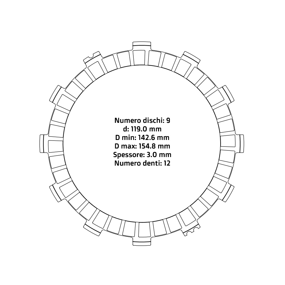 Clutch plates NRTeam Yamaha YZ 426 F (00-02) - Friction set DS02.F014.9