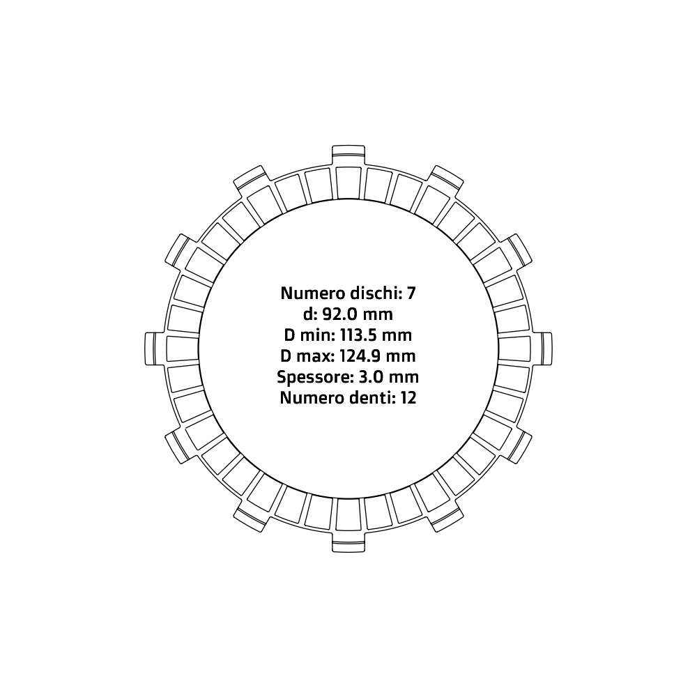 Clutch plates NRTeam KTM 85 SX (03-17) - Friction set DS02.F018.7