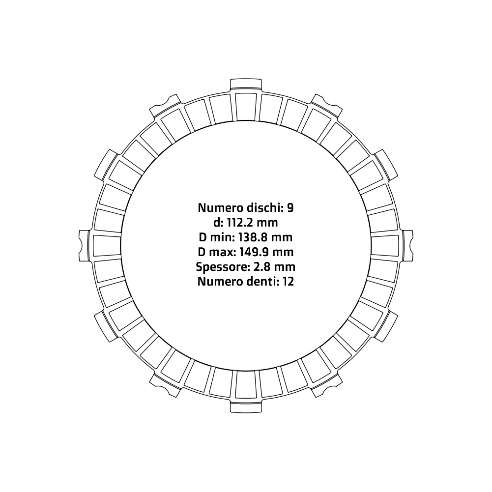 Clutch plates NRTeam KTM 450 EXC-F (08-11) - Friction set DS02.F020.9