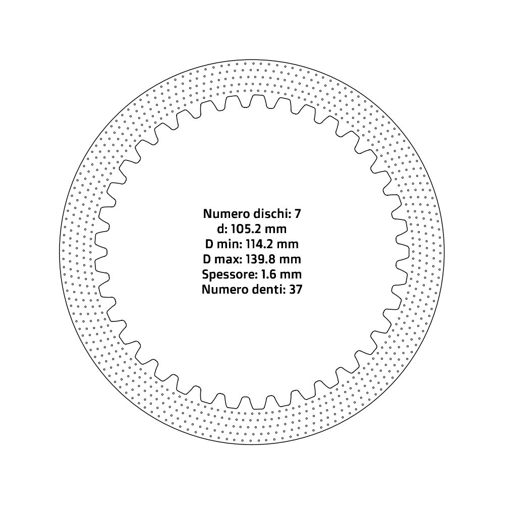 Clutch plates NRTeam Kawasaki KX 450 F (06-20) - Steel set DS02.S013.7