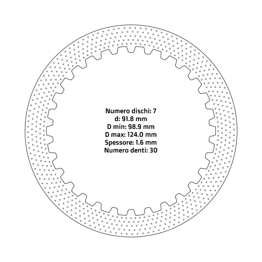 Clutch plates NRTeam Fantic 125 XX (22-25) - Steel set DS02.S021.7
