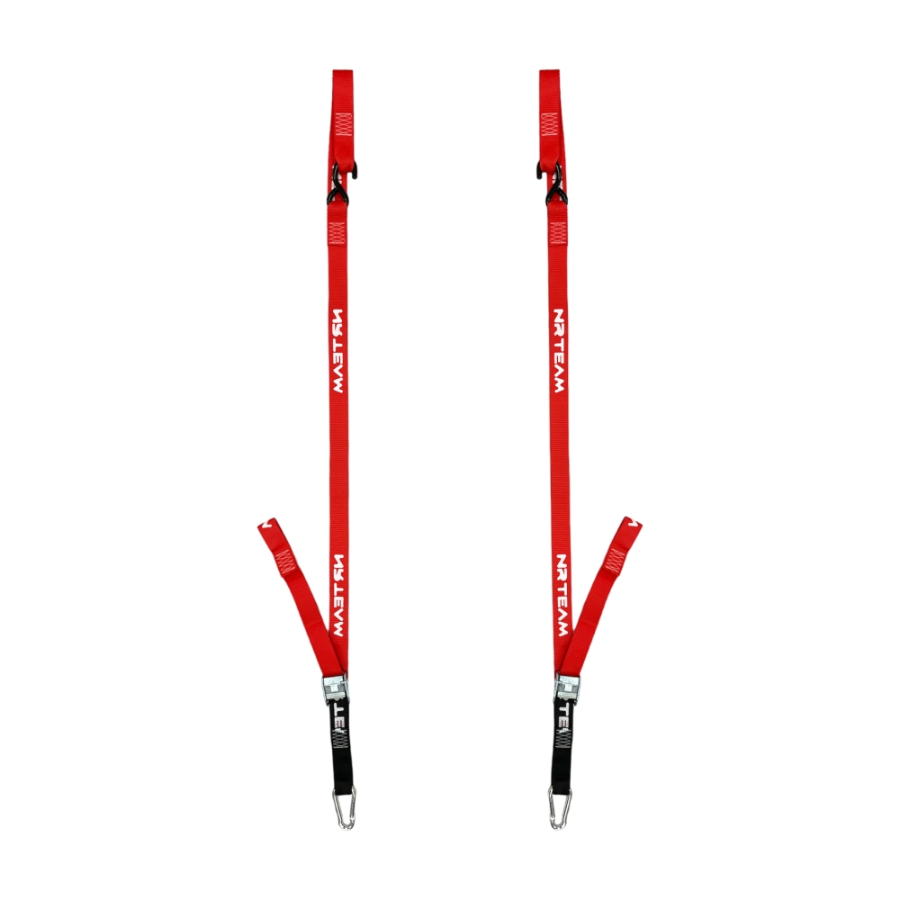 Pair of motorcycle straps Pull Up 38mm NRTeam red