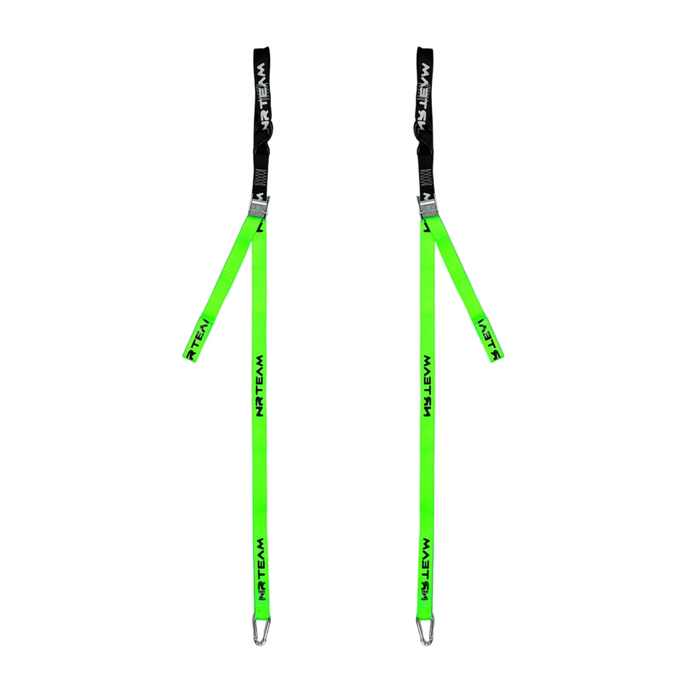 Pair of motorcycle straps Tie Down 38mm NRTeam green
