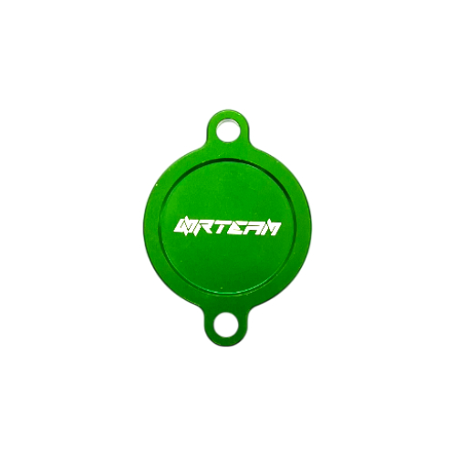 Oil filter cover Kawasaki KX 450 F (16-26) green - NRTeam OLD DESIGN DS94.0022V