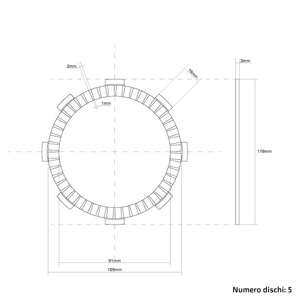 Clutch Discs (Friction) FCC Honda CR 85 (03-07) FCC.0012