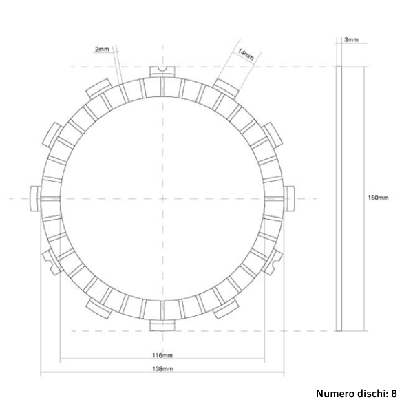 Clutch Discs (Friction) FCC Honda CR 250 (90-07) FCC.0039