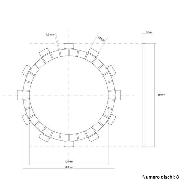 Clutch Discs (Friction) FCC Fantic 125 XE (21-25) FCC.0089
