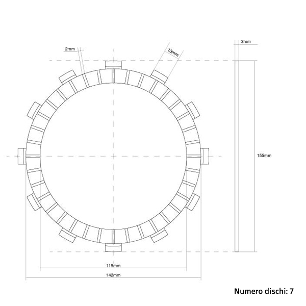 Clutch Discs (Friction) FCC Yamaha YZ 250 (88-92) FCC.0093