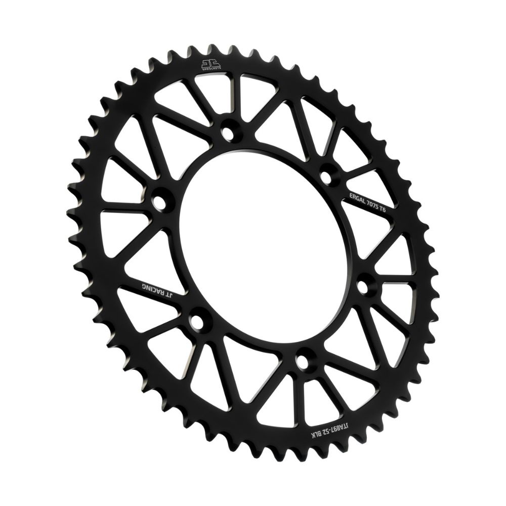 Rear sprocket JT ergal Husqvarna 250 TE (14-25) 52 teeth black JTA897.52BLK