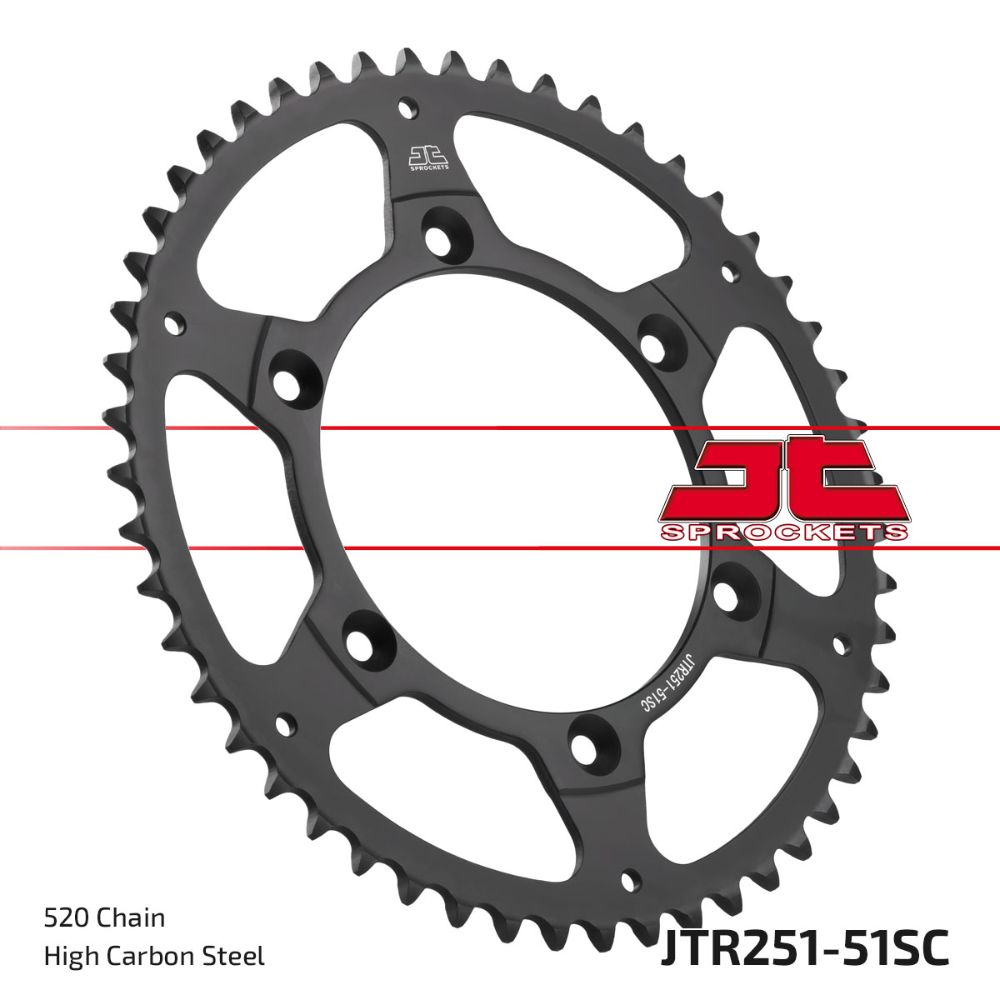 Rear sprocket JT steel Fantic 250 XX (22-25) 51 teeth self-cleaning JTR251.51SC