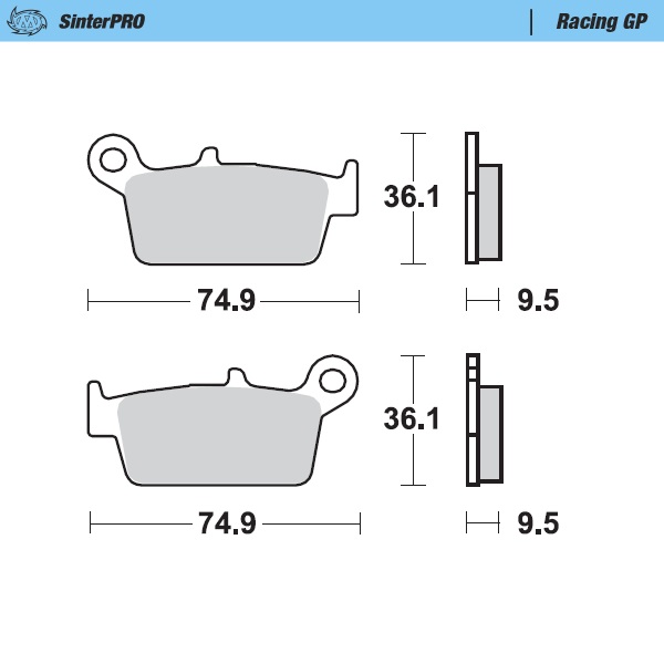 Brake pads Moto Master Yamaha YZ 426 F (00-02) rear GP MM-091812