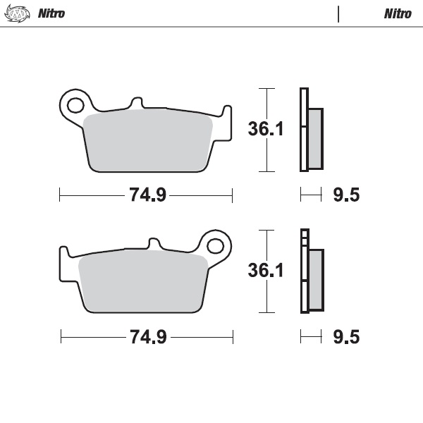 Brake pads Moto Master TM EN/MX 250 (01-04) rear nitro MM-091821