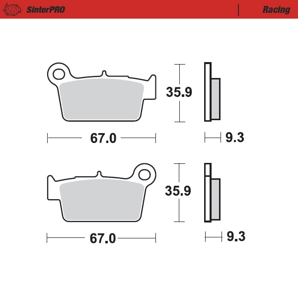 Brake pads Moto Master Yamaha YZ 125 (03-25) rear racing MM-094511