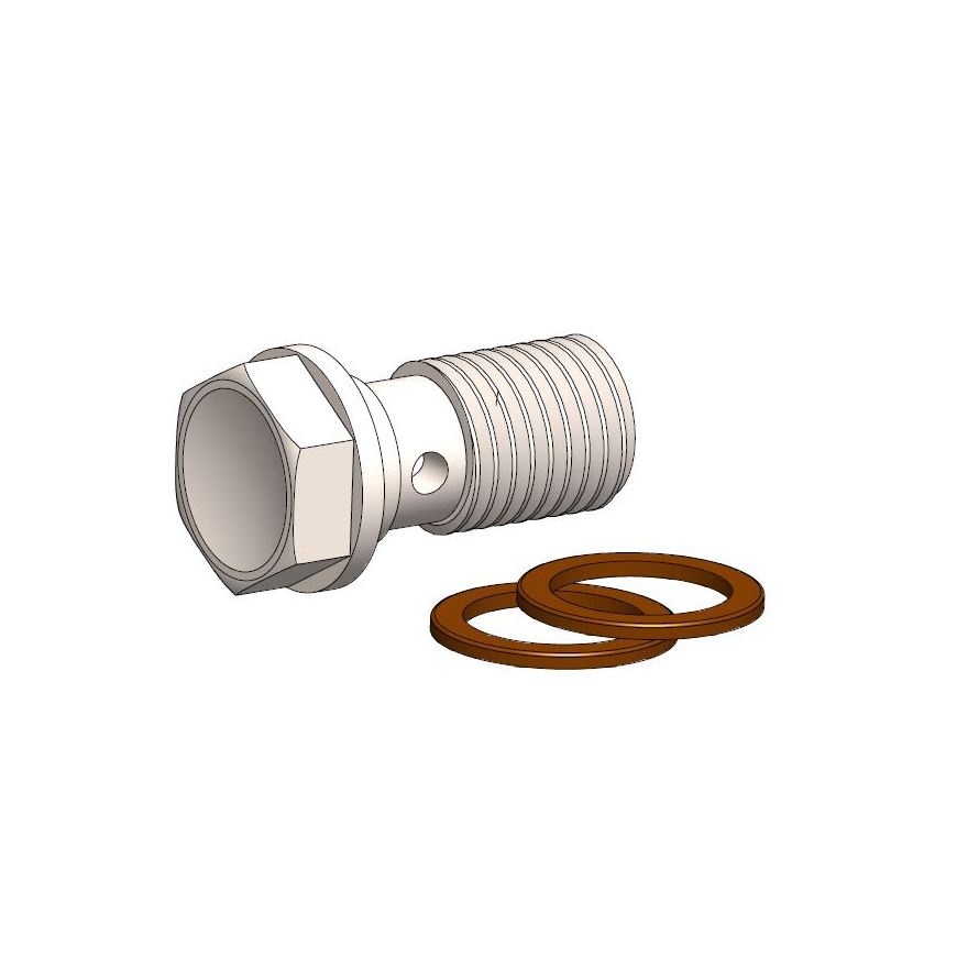 Brake line bolt M10x1.25 + Pair of copper washers MM-213091