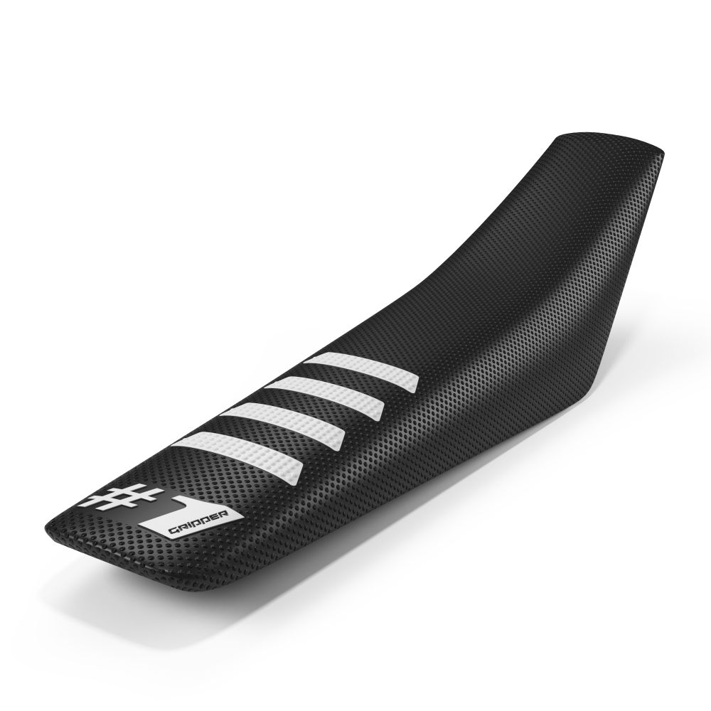 Universal seat cover Onegripper - Ribbed black and white OSC02-BLWH